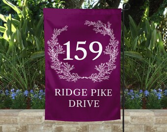 Personalized Address Garden Flag, Spring Garden Flag, Summer Garden Flag, Porch Decor, Entry Flag, Yard Decor, Housewarming Gift