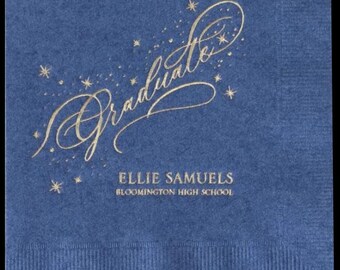 The Class of 2025 Napkins, Personalized Set of 100 High School College, Graduation Napkins, 2025 Graduation Decor - Cocktail Luncheon Dinner