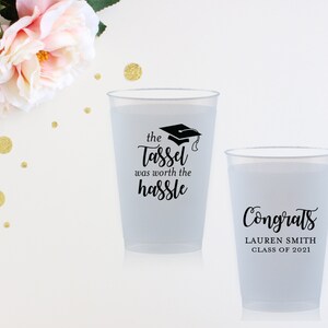 Graduation Decorations 2025 - Personalized Plastic Cups - Graduation Party Cups - Class of 2025 - Custom Party Favors