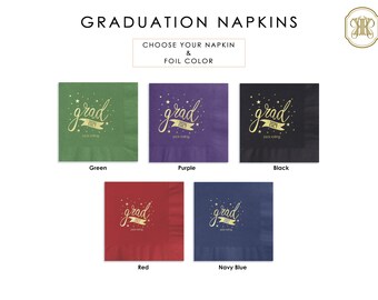 Personalized Graduation Napkins Graduation Party Supplies Personalized Beverage Napkins 2025 Graduation Decoration Ideas Grad Party Napkins