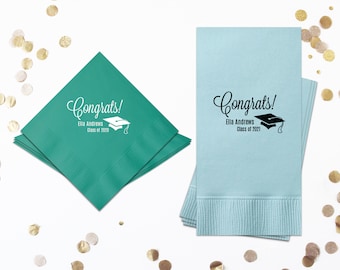 The Class of 2025 Napkins, Personalized Set of 100 High School College, Graduation Napkins, 2025 Graduation Decor - Cocktail Luncheon Dinner