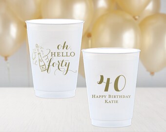 40th Birthday Party, 40th Birthday Cup, Cheers to 40 Years, Frosted Cups, Personalized Cups, Custom Cups, Birthday Decor, Happy Birthday