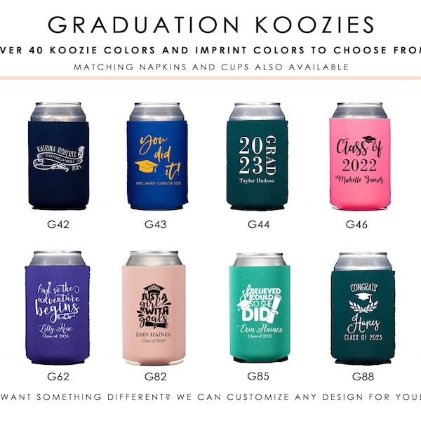 2024 Graduation Party Decorations, Graduate Party Favor, Class of 2024, Personalized Can Cooler, High School Graduation, College Graduation