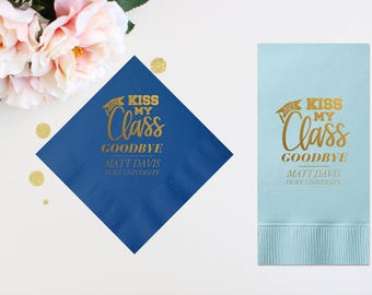 Personalized Napkins Graduation Ceremony Party Printed Custom Napkins Cocktail Beverage Luncheon Dinner Guest Towels Sizes Available