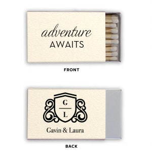 Monogrammed Wedding Matches, Personalized Wedding Matches, Custom Matchbook Wedding Monogram Favors, Custom Printed Matches, matchbook 233