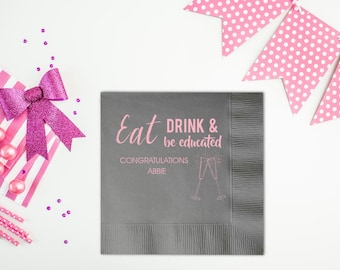 Graduating Class 2025 Napkins, Personalized Set of 100 High School College, Grad Napkins, Custom Napkins for party