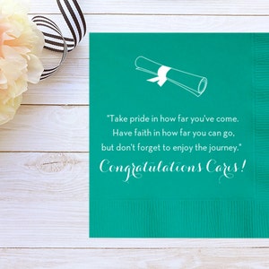 Custom Graduation Cocktail Napkins & Guest Towels – Personalized Graduate Cocktail Napkins / Guest Towels – Custom Graduation Party Napkins