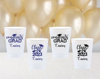 Class of 2024 Cups Personalized Graduation Cups Graduation Party Decorations Custom Printed Plastic Cups 2024 Graduation Cups Party Favors