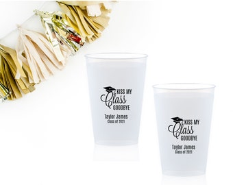 Graduation Custom Frosted Cups, 5oz, 8oz, 9oz, 10oz, 12oz, 14oz, 16oz, 20oz, 24oz / Personalized Cups, Party Cups, Party Decoration