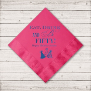 Birthday Napkins, Custom Birthday Napkins, Guest Towels, Birthday Cocktail Napkins, 50, 30, 25 Birthday Napkins, Party Napkins