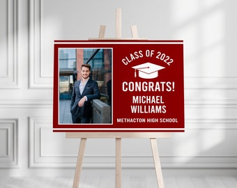 Graduation Welcome Sign - Grad Photo Welcome Party Sign, Welcome Sign Congrats, Foam Board Sign, Welcome to the Party Sign, Class of 2024