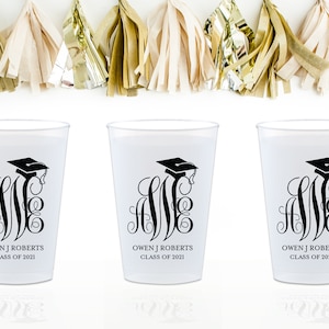 2025 Graduation Cups, Class of 2025 Decorations, Grad Party Favors, Personalized Plastic Cups