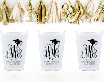 2024 Graduation Cups, Class of 2024 Decorations, Grad Party Favors, Personalized Plastic Cups