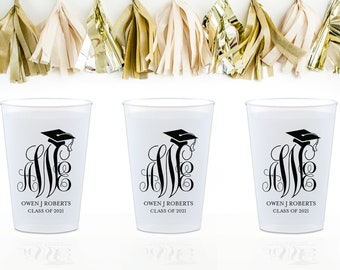 2025 Graduation Cups, Class of 2025 Decorations, Grad Party Favors, Personalized Plastic Cups