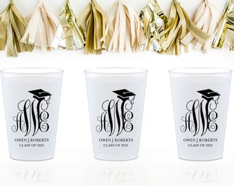 2024 Graduation Cups, Class of 2024 Decorations, Grad Party Favors, Personalized Plastic Cups