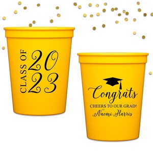 Class of 2025 Cups Personalized Graduation Cups Graduation Party Decorations Custom Printed Plastic Cups 2025 Graduation Cups Party Favors