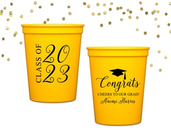 Class of 2025 Cups Personalized Graduation Cups Graduation Party Decorations Custom Printed Plastic Cups 2025 Graduation Cups Party Favors