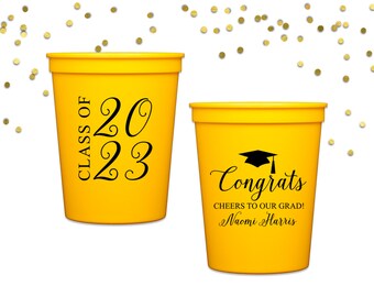 Class of 2024 Cups Personalized Graduation Cups Graduation Party Decorations Custom Printed Plastic Cups 2024 Graduation Cups Party Favors