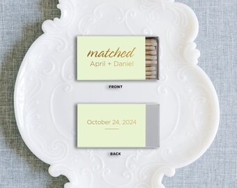 Personalized Wedding Matchbox Favors, Custom Printed Matches, Monogrammed Matchbook, Gold Foil Sparkler Send Off Matches, Cigar Bar Matches