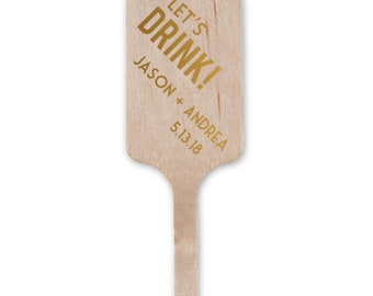 Wedding Cocktail Stirrers personalized, Drink Stirrers, Stir Stick, Wedding Decor, Custom Wedding Favors, Bridal Shower Decor, Favor 19