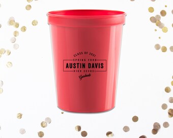 Graduation Decorations 2025 - Personalized Plastic Cups - Graduation Party Cups - Class of 2025 - Custom Party Favors
