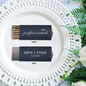 The Perfect Match Triangle Shaped Custom Personalized Matches, Personalized Wedding Matchboxes, Custom Wedding Favor, Foil Triangle Matches