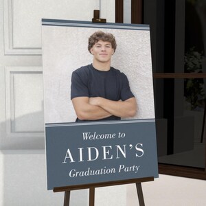 Graduation Photo Sign, Graduation Yard Signs, Graduation Decor 2025, Welcome Celebration Poster, Modern High School Graduation 2025
