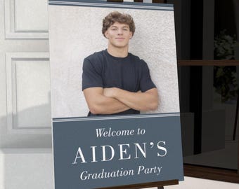Graduation Photo Sign, Graduation Yard Signs, Graduation Decor 2025, Welcome Celebration Poster, Modern High School Graduation 2025