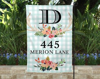 Address Sign, Custom Garden Flag, Personalized Yard Sign, Outdoor Decor, Welcome Garden Flag, New Home Gift - Choose your Colors