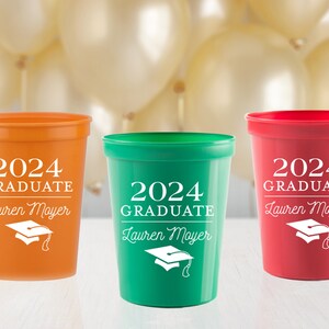 Graduation Party Cups, 2025 Graduation, High School Graduation, College Graduation, Congrats Grad, Plastic Cups, Graduation Favor