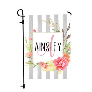 Personalized Spring Flag Garden Flag Farmhouse Garden Flags Rustic Country Decor Mother&#39;s Day gift, Floral Garden Flag with name