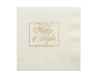 Personalized Cheers Napkins Wedding Napkins Custom Monogram Rehearsal Dinner Beverage Cocktail Luncheon Dinner Guest Towels Available!