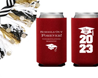 Graduation Coozies Graduation Party Decorations Personalized Can Coolers Class of 2024 Beer Huggers Party Favors