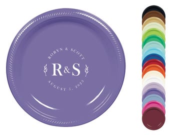 Personalized Plates, Disposable, Plastic, Monogrammed, Custom, Fiesta, Baby, Holiday, Thanksgiving, Christmas, Hanukkah, Wedding, Birthday