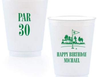 Golf party cups, Fore tee birthday, Let's par tee, Golf theme birthday, Personalized birthday cups, Guys birthday favor, Guy birthday cups