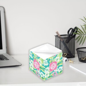 Preppy Gift Note Cubes with Sticky Adhesive 700 Sheets Personalized Monogrammed Gift for Teachers Desk Accessories Office