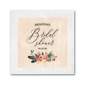 Full Color Bridal Shower Napkins, Monogrammed Napkins, Full Color Cocktail Napkins, Personalized Napkins, Wedding Napkins, 3-Ply Napkins