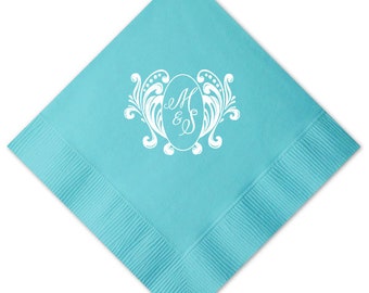 Monogrammed Napkins, Custom Wedding Napkins, Cocktail Napkins, Wedding Favors, Party Napkins, Personalized Napkins, Bar Napkin, Napkin 288