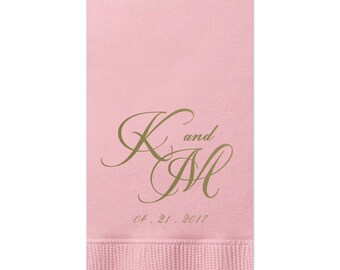 Wedding Guest Towels, Wedding Napkins, Rehearsal Dinner, Monogram Guest Towel, Personalized Napkin, Custom Napkins, Wedding Housewarming 196