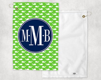 Custom Pickle ball Towel - 11"x18" | Pickle Ball Hand Towel | Green Sports Towel | Custom Pickleball Sweat Towel | Preppy Whale Golf Towel