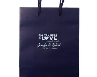 Personalized Hotel Welcome Bags, Custom Wedding Weekend Gift Bags, Foil Printed Bags, Out of Town Wedding Guest Bags, Favor Bag, Tote Bag 59
