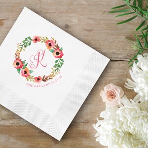 Aangepaste bruiloftservetten, cocktailservetten, servetten met monogram, full colour servet Feestservetten, gepersonaliseerde servetten, servet, servet, servet 179