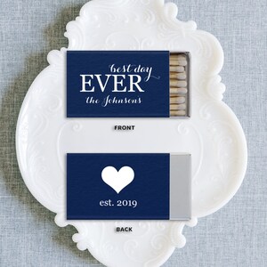 Set of 50 Wedding Matchbooks - Best Day Ever Wedding Matchbook - Personalized Wedding Matchbook - Wedding Favors - Wooden Matches