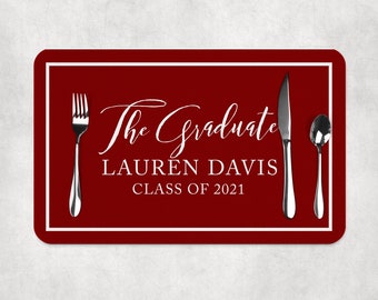 2024 Graduation Paper Placemats Class of 2024 Decorations Tableware Disposable Personalized Placemats - Printed & Shipped Grad 2024