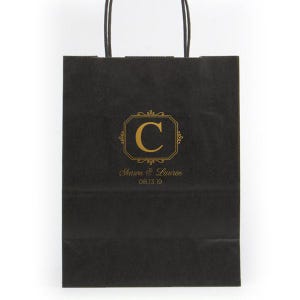 Foil Printed Gift Bags, Hotel Welcome Bags, Custom Wedding Favor Bags, Personalized Gift Bags, Out of Town Guests, Favor Bags 281