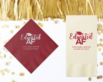 Personalized Napkins Graduation Ceremony Party Printed Custom Napkins Cocktail Beverage Luncheon Dinner Guest Towels Sizes Available