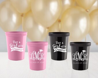 Graduation Party Cups, Graduation Favors, Graduation Party Ideas, Graduation Party Decorations, Class of 2024 Cups, Congrats Grad