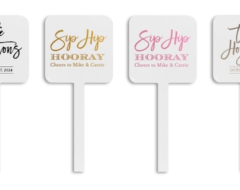 Custom Drink Stir Sticks | Personalized Cocktail Stirrers for Weddings, Parties & Events | Wood or Plastic Drink Sticks