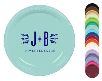personalized plates, custom plate, plastic party plates, personalized party plates, monogrammed plate, disposable plate, plastic plates