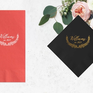 Personalized Wedding Napkins Party with the New Mr and Mrs - Cocktail Napkins - Paper Wedding Napkins - Wedding Bar Napkins - Custom Napkins